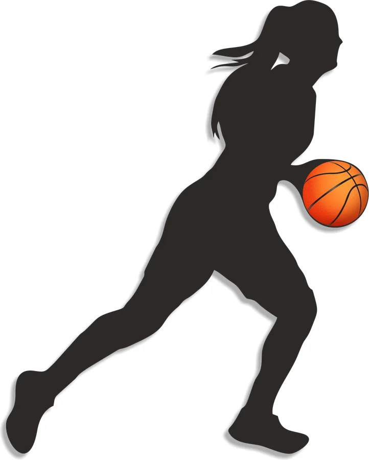 Silueta - Basketbalistka s loptou - 1