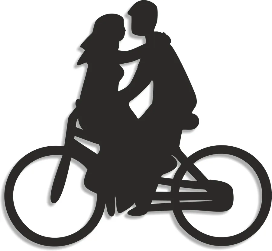 Silueta - Dvojica na bicykli - 1